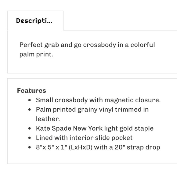 SOLD: Kate Spade Grant Street Sally Peony Palm Crossbody Purse - Picture 12 of 16